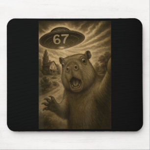 Tapis De Souris Capybara Selfie 67 Mème Six Sept Drôle d'ovni 