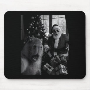 Tapis De Souris Capybara selfie avec Santa drôle capybara pour hom