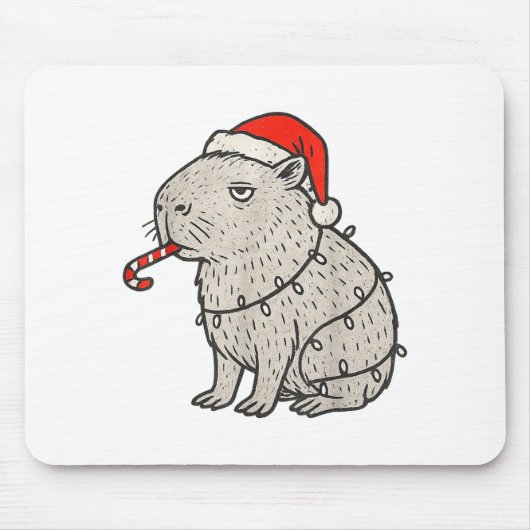 Tapis De Souris Capybara Smoking Christmas Ugly Cigarette Gen Z  (Devant)