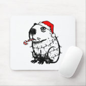 Tapis De Souris Capybara Smoking Christmas Ugly Cigarette Gen Z (Avec souris)