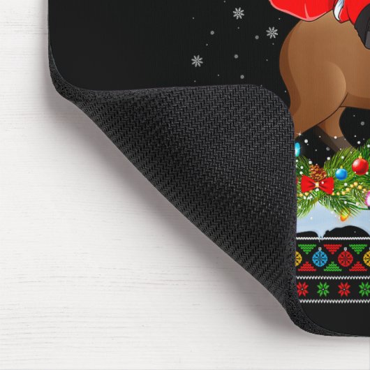 Tapis De Souris Capybara Xmas Pajamas Ugly Santa Riding Capybara C (Coin)