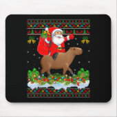 Tapis De Souris Capybara Xmas Pajamas Ugly Santa Riding Capybara C (Devant)