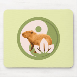 Tapis De Souris Capybara Zen Yin Yang Nature Paisible