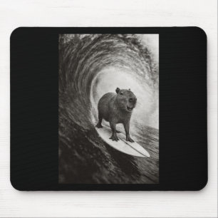 Tapis De Souris Capyra de surf drôle selfie sur planche de surf pl