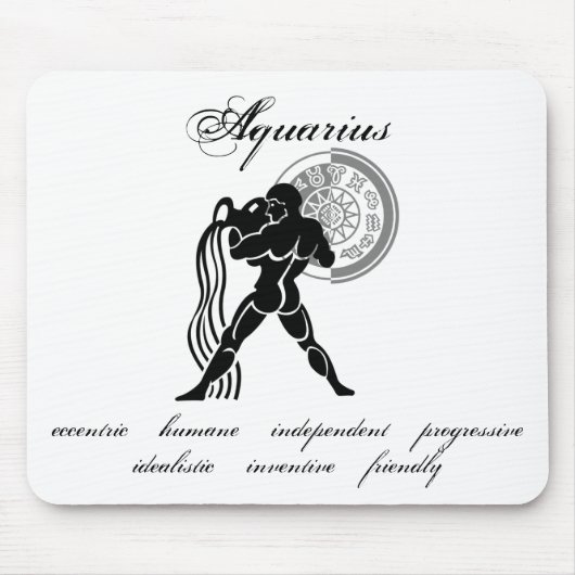 Tapis De Souris Caractéristiques Aquarius personnalisables Zodiac  (Devant)