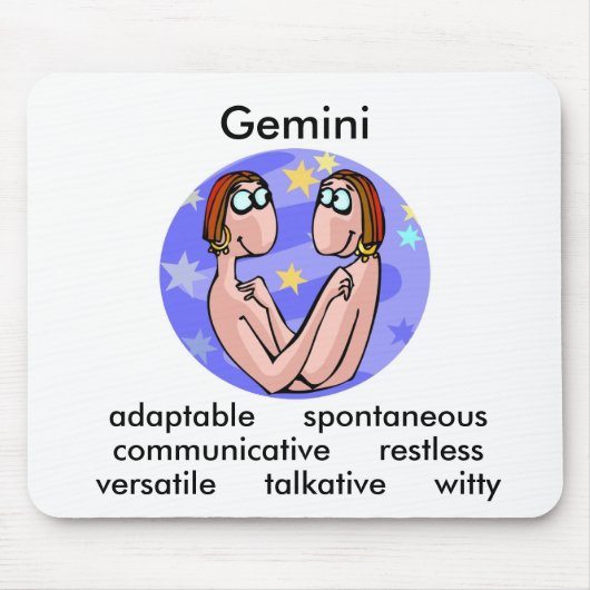 Tapis De Souris Caractéristiques Gemini personnalisables avec de m (Devant)
