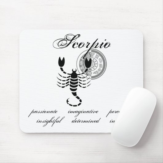 Tapis De Souris Caractéristiques Scorpio Scorpion personnalisables (Avec souris)