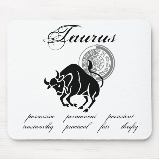 Tapis De Souris Caractéristiques Taurus personnalisables Zodiac à  (Devant)