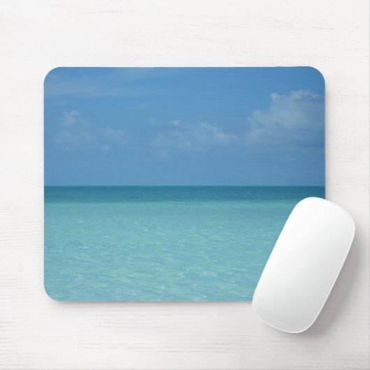 Tapis De Souris Caraïbes Horizon Tropical Turquoise Bleu (Avec souris)