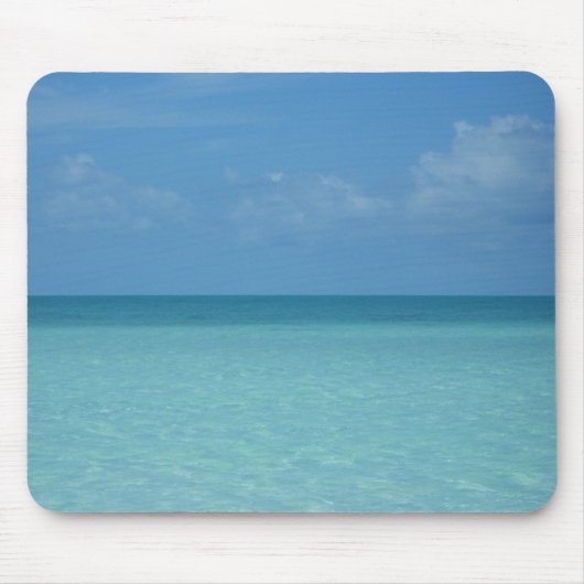 Tapis De Souris Caraïbes Horizon Tropical Turquoise Bleu (Devant)