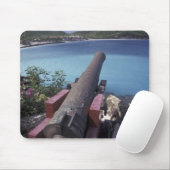 Tapis De Souris CARAÏBES, Saint-Barts, Connon pointant vers la bai (Avec souris)