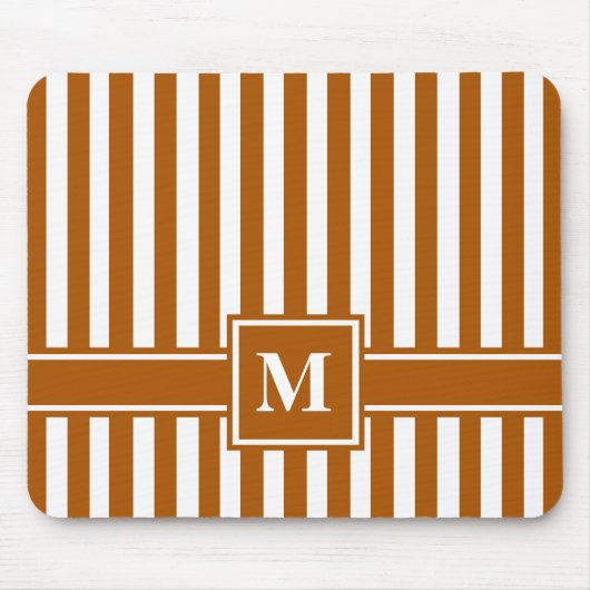 Tapis De Souris Caramel Grille moderne avec Monogramme (Devant)