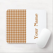 Tapis De Souris Caramel Moderne Houndstooth avec nom (Avec souris)