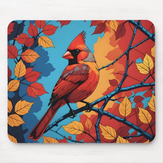 Tapis De Souris Cardinal en Automne (Devant)
