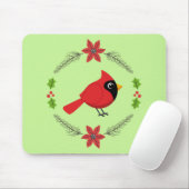 Tapis De Souris Cardinal Rouge Cardinal Cardinal aux Fleurs (Avec souris)