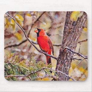 Tapis De Souris Cardinal Rouge - Cardinal Oiseau Art - Souris