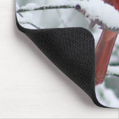 Tapis De Souris Cardinal rouge dans la neige Mousepad (Coin)