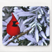 Tapis De Souris Cardinal rouge d'hiver (Devant)