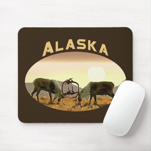 Tapis De Souris Caribou Duel - Alaska (Avec souris)