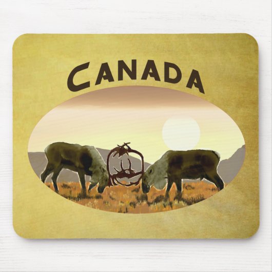 Tapis De Souris Caribou Duel - Canada (Devant)
