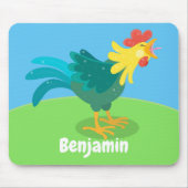 Tapis De Souris Caricature amusante du coq à rames (Devant)