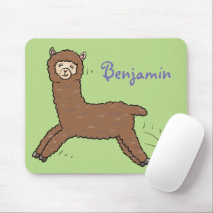 Tapis De Souris Caricature d'alpaga brun joli