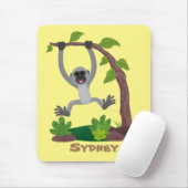 Tapis De Souris Caricature de bande de gibbon joyeux (Avec souris)