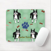 Tapis De Souris Caricature de Boston Terrier (Avec souris)