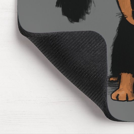 Tapis De Souris Caricature de chien mignon de chiot longue Haired (Coin)