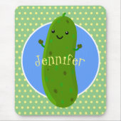 Tapis De Souris Caricature de concombre vert mou (Devant)