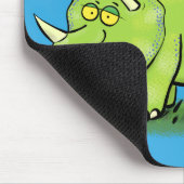 Tapis De Souris Caricature de dinosaure de triceratops vert mignon (Coin)