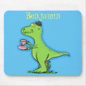 Tapis De Souris Caricature de dinosaure vert t rex (Devant)
