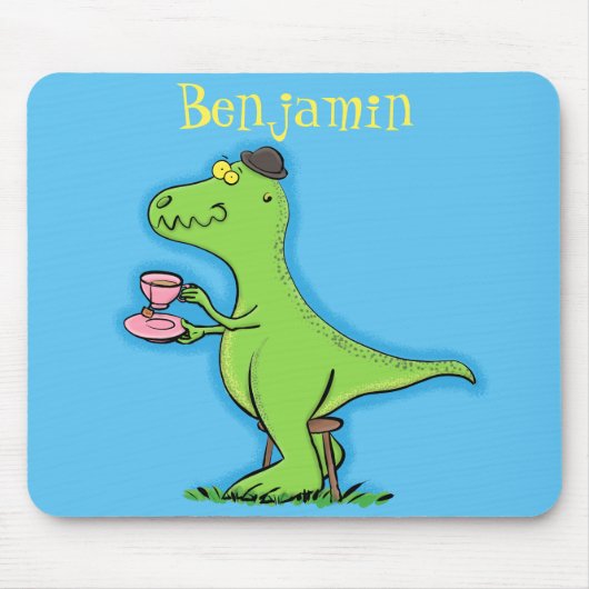 Tapis De Souris Caricature de dinosaure vert t rex (Devant)