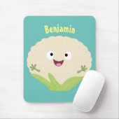 Tapis De Souris Caricature de légume de chou-fleur joyeux (Avec souris)