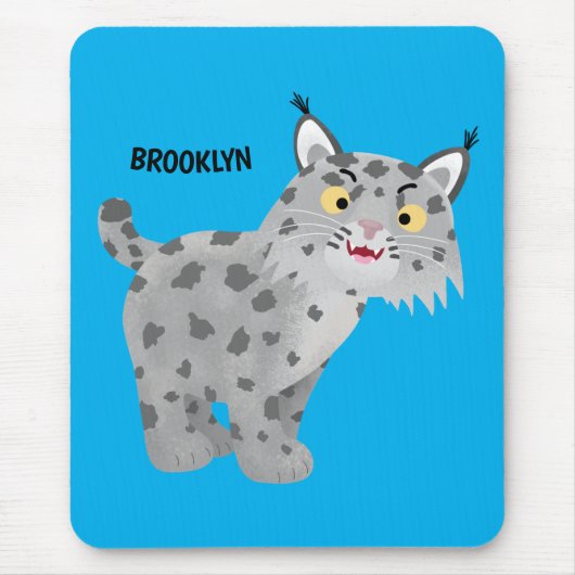 Tapis De Souris Caricature de lynx de lynx de lynx (Devant)