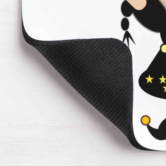Tapis De Souris Caricature de petite fille très heureuse (Coin)
