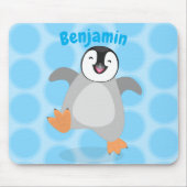 Tapis De Souris Caricature de poussin de pingouin mignon et joyeus (Devant)