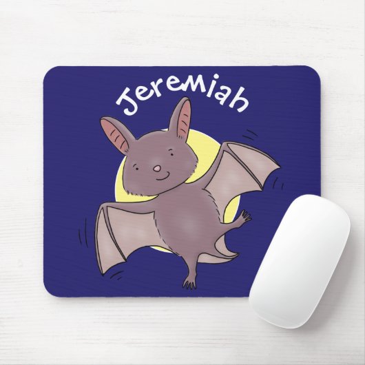 Tapis De Souris Caricature de vol de chauve-souris (Avec souris)