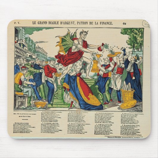 Tapis De Souris Caricature du démon de l'argent, 1860 (Devant)