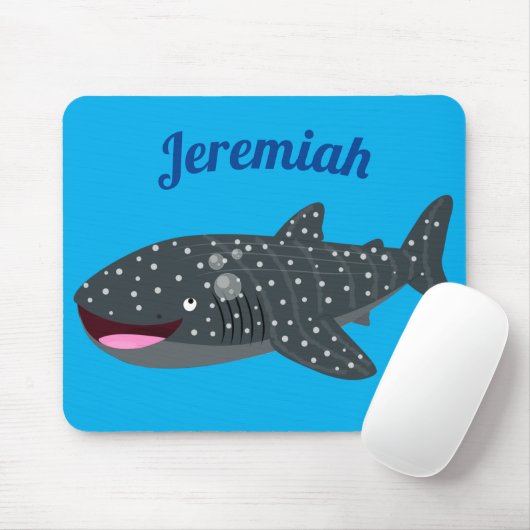 Tapis De Souris Caricature joli requin baleine joyeux (Avec souris)