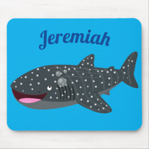 Tapis De Souris Caricature joli requin baleine joyeux