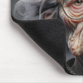 Tapis De Souris Caricature malheureuse de la vieille dame (Coin)