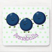 Tapis De Souris Caricature mignonne de bleuets violets (Devant)