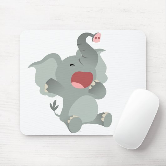 Tapis De Souris Caricature mignonne et dorée Eléphant Mousepad (Avec souris)