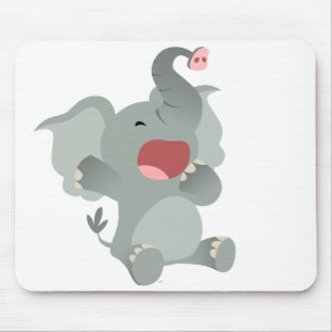 Tapis De Souris Caricature mignonne et dorée Eléphant Mousepad