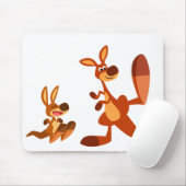 Tapis De Souris Caricature mignonne Kangaroo Papa et Son Mousepad (Avec souris)