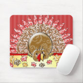 Tapis De Souris Caricature mignonne Thanksgiving Turquie (Avec souris)