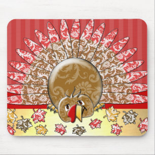 Tapis De Souris Caricature mignonne Thanksgiving Turquie