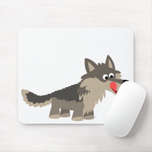 Tapis De Souris Caricature mignonne Wolf Mousepad (Avec souris)