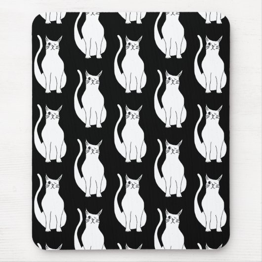 Tapis De Souris Caricature Motif noir chat (Devant)